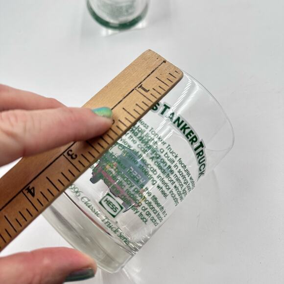 Vintage 90s Hess Truck Glasses Tanker Trailer and Racer Highball Glasses - Picture 8 of 8